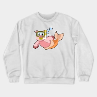 Pig Swimming Snorkel Crewneck Sweatshirt